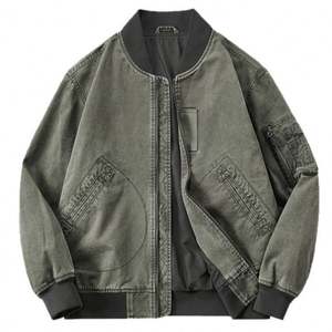 Chaqueta Nueva para Hombre, Cálida, de Algodón, Corta, Informal, con Cuello de Béisbol, Estilo Americano, para Primavera y Otoño - Product Image 6