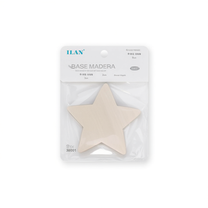 Base a Stella in Legno Ilan 8cm Spessore 2mm Set da 3 Pezzi per Decorazioni Artigianali - Product Image 1