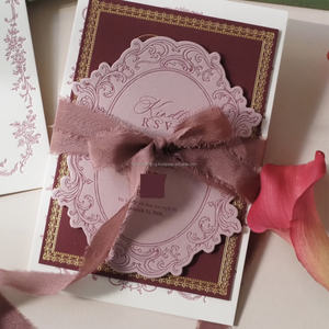 Tarjetas de Invitación de Papel de Algodón con Impresión de Vainilla, Relieve 3D Personalizado, Relieve en Relieve Premium y Logotipo Personalizado, Modelo 465 - Product Image 1