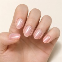 Y157 Kaixin Vente en gros Faux ongles à presser Amande Œil de chat Rose pêche nude transparent Brillant Nacré Couverture complète Réutilisables