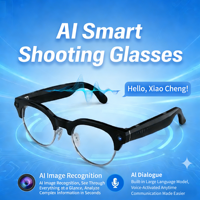 Lunettes caméra HD 1080P/2K avec connexion Wi-Fi, 8MP, traduction IA, enregistrement de réunions, commande vocale tactile, chargement magnétique, appels téléphoniques