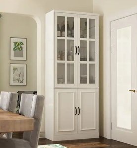 Meuble Shanlong en bois massif avec porte vitrée pour présentoir de salon de manucure - Product Image 5