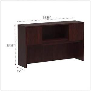 Meuble de rangement Alera Valencia Series en acajou avec 4 compartiments et portes, 58,88 l x 15 prof x 35,38 h, accessoire de gestion des câbles - Product Image 4