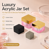 Pot de gel à ongles double paroi 15g 30g 50g, pot de crème visage en plastique OEM/ODM pour emballage cosmétique – Vente chaude