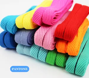 Lacets plats colorés pour chaussures de sport et cordons pour chaussures en Polyester