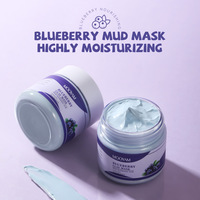 Masker lumpur Blueberry, masker wajah krim Eksfoliasi untuk menghilangkan komedo dan mengecilkan pori-pori krim perawatan kecantikan pribadi