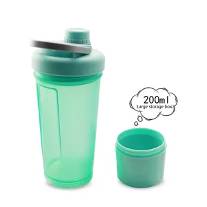 Vente en gros Logo personnalisé 400ml Fitness Plastique Noir Gym Shaker Tasse Protéine Shaker Bouteille pour Sport Eau