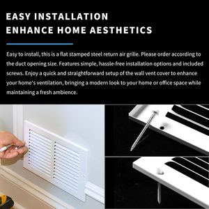 ตะแกรงระบายอากาศแบบติดผนัง ขนาด 30x10 นิ้ว (ขนาดช่องลมเข้า 30 นิ้ว x 10 นิ้ว) ฝาครอบช่องระบายอากาศแบบแบน ขนาดภายนอก 31.75 นิ้ว x 11.75 นิ้ว ผลิตในประเทศจีน - Product Image 6