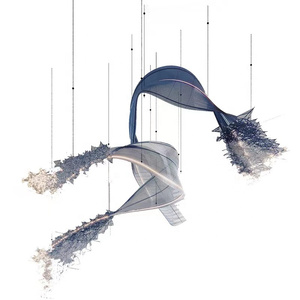Lustre sur mesure pour hall d'hôtel, salle de banquet et chambre d'exposition à Guangzhou – Décoration artistique et modélisation personnalisée - Product Image 6