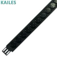 Bloc d'alimentation CA monophasé série K44S KAILES (KLS) 32A 18 prises standard allemandes + RS485 interchangeable à chaud, instrument surveillé, aluminium