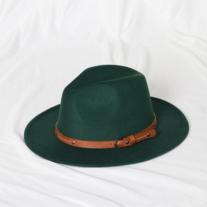 Chapeau Fedora en laine rétro direct d'usine avec design plat de couleur unie à large bord pour un usage quotidien ou des chapeaux de <span class=keywords><strong>cowboy</strong></span> de voyage - Product Image 3