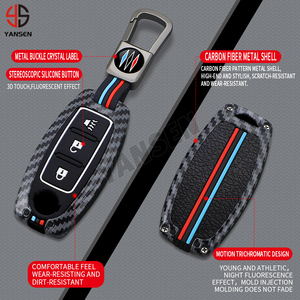 เคสกุญแจรถยนต์ซิลิโคนคาร์บอนไฟเบอร์ใหม่2025ชิ้นสำหรับ Nissan Leaf Micra Qashqai J11 J10 <span class=keywords><strong>X</strong></span> <span class=keywords><strong>Trail</strong></span> <span class=keywords><strong>T32</strong></span> Versa Note Patrol - Product Image 3