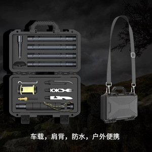 Ensemble de bâtons de randonnée pliables portables Tg02 en alliage d'aluminium 6063, 3 sections, multifonctionnels, pour la randonnée en plein air, le camping, avec lumière - Product Image 1