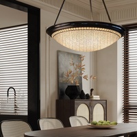 Candelabro LED redondo para restaurante japonés, lámpara colgante creativa de lujo nórdico francés, luz colgante para decoración del hogar interior