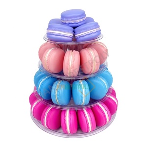 Offre Spéciale 4 Niveaux Macaron <span class=keywords><strong>Tour</strong></span> Macaron Cookie En Plastique Présentoir Dessert Cupcake Transparent Titulaire Emballage Pour <span class=keywords><strong>La</strong></span> Fête - Product Image 1