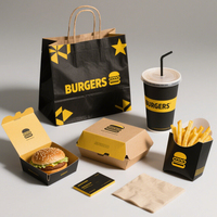 Caja para Horno Europea con Logotipo Personalizado, Caja de Embalaje de Alimentos Kraft, Caja para Hamburguesas, Comida Rápida, Pollo Frito, Filetes de Res