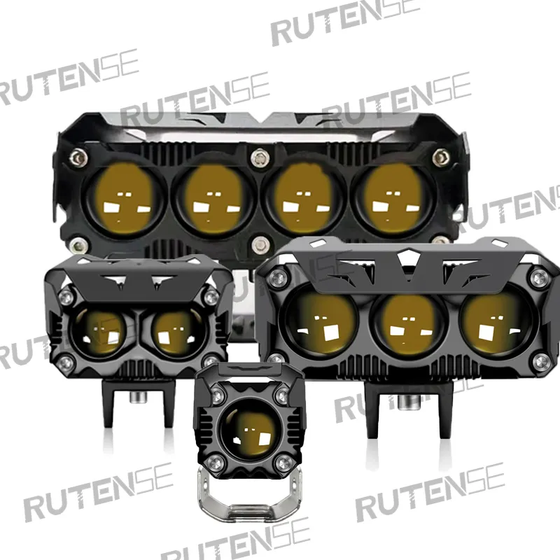 RUTENSE Owl Design Zweifarbige LED-Motorrad-Nebels chein werfer Scheinwerfer LED-Zusatz-Spot-LED-Leuchten für Motorräder