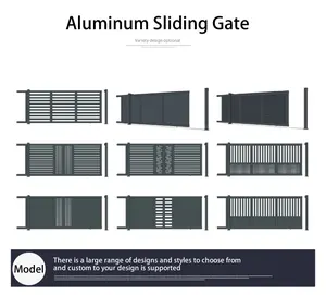 JHR China New Metal Sliding Black Gates Best Selling Products Design Drive Way Remote Auto Gate Aluminum Sliding Gate Panel