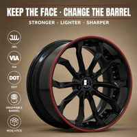 Jantes forgées en deux parties noires à rayons en V et baril rouge, 18, 19, 20, 21 pouces, 5x112, 5x114.3, 5x120, BMW M4