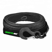 Monster4WD 50 ft 1/4 Inch Câble de treuil synthétique pour chasse-neige ATV et treuil électronique