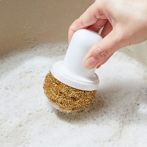 Household Kitchen Appliance with Handle Cleaning Ball Cleaning <b>Brush</b> Kitchen Stain Free Pan Dish Washing <b>Brush</b> - Product Image 1