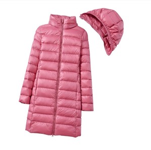 Casual Slim Remove Hood Vestes d'hiver pour femmes Long Down <span class=keywords><strong>Ultra</strong></span> Light Thin Warm Solid Color Down - Product Image 1
