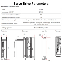 Servomoteur monophasé 17 bits 220V 100W 3000RPM AC et kit de servomoteur à impulsions étanche pour imprimante 3D CNC Machine