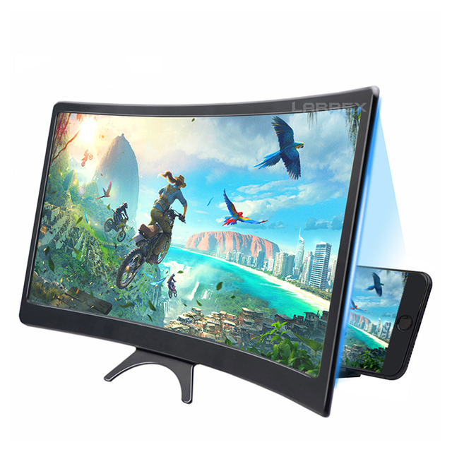 12-Inch 3X 3D HD Curved Screen Magnifier Acrylic Enlarged Magnifying Glass for Mobile Phone Smartphone Protect Eyes 1 Year