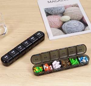 Mini-boîtes à pilules, petite boîte à pilules pour usage quotidien, conteneur à pilules à 6 compartiments |   Boîte de rangement pour pilules pour le bureau et les voyages - Product Image 4