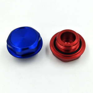 Bouchons de remplissage d'huile Trd en alliage d'aluminium, universels, rouge et bleu, pour remplacement du moteur de voiture - Product Image 1
