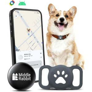 Traceur GPS Bluetooth pour chien Middle Rabbit, suivi en temps réel pour Android, collier pour animal de compagnie avec support en silicone - Product Image 1