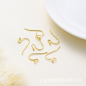 <b>Earring</b> <b>Hooks</b> 14k 18k Gold Plated Copper Color Retention DIY Jewelry Findings 12x22mm Wholesale - Product Image 5