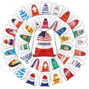Borsa a sacco personalizzata in poliestere con coulisse, stile cartone animato, per tifosi di calcio - Coppa del Mondo 2026 - Product Image 1