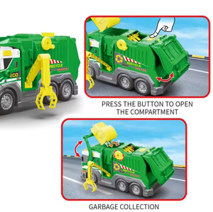 Camión de <span class=keywords><strong>basura</strong></span> Big Friction Powered Cartoon Car Toy Truck Set para niños con sonido ligero - Product Image 4