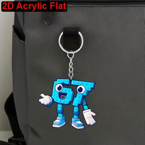 Llavero de acrílico personalizado con diseño de dibujos animados, colgante de píxeles, accesorios DIY, regalo bonito, decoración, tendencia de moda - Product Image 3