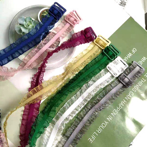 All'ingrosso fascia elastica in Nylon morbido a più colori regolabile <span class=keywords><strong>reggiseno</strong></span> tracolla <span class=keywords><strong>nastro</strong></span> di pizzo traspirante - Product Image 3