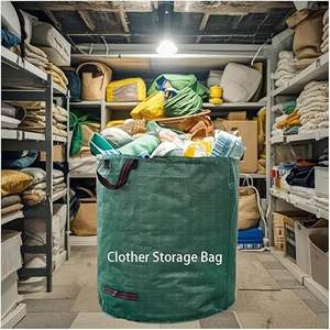 حقيبة تجميع أوراق الشجر والأغصان من تاك، سعة كبيرة، لون أخضر داكن، مصنوعة من البولي بروبيلين أكسفورد، قابلة لإعادة الاستخدام، حقيبة نفايات النباتات - Product Image 4