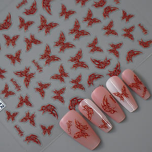 Qianya 5D Aurora Butterfly Nail Stickers-Prensa de alivio esmaltado 3D en las <span class=keywords><strong>uñas</strong></span>, decoración de <span class=keywords><strong>uñas</strong></span> iridiscente de lujo al por mayor 2025 - Product Image 2