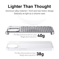 Coque de téléphone en aluminium rigide, fine, respirante, antichoc, avec support de refroidissement et dissipation thermique pour iPhone 15 Pro Max (vente en gros)