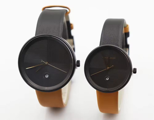 Leather band stainless steel waterproof lover's gift quartz <b>watches</b> for man and women - Product Image 3