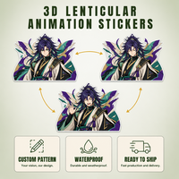Tecnología de impresión lenticular avanzada 3D Lenticular Anime pegatina alta definición Flip efecto impermeable duradero