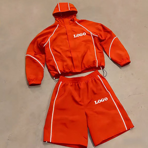 Conjunto Deportivo para Hombre, Chaqueta Cortavientos y Pantalones Cortos, Personalizado con Estampado Reflectante 3M, Transpirable, <span class=keywords><strong>de</strong></span> Poliéster/Nailon Resistente - Product Image 3