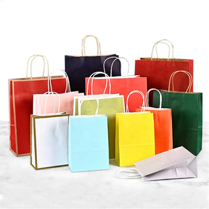 Bolsas de <span class=keywords><strong>Papel</strong></span> <span class=keywords><strong>Kraft</strong></span> y <span class=keywords><strong>Papel</strong></span> Reciclado Ecológicas con Asas de Cordón de <span class=keywords><strong>Papel</strong></span> Trenzado para Comida para Llevar, Compras, Tamaños y Colores Personalizables - Product Image 6