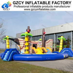 2024 conception populaire <span class=keywords><strong>bateau</strong></span> <span class=keywords><strong>pirate</strong></span> toboggan gonflable énorme <span class=keywords><strong>piscine</strong></span> d'eau en PVC en gros - Product Image 2