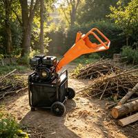 Broyeur de bois miniature haute efficacité à essence pour transformer les branches d'arbres en copeaux de paillis