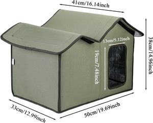 Große isolierte <span class=keywords><strong>Outdoor</strong></span>-Katzen haus Transparente Tür Wasserdichtes Design Beheizter Schutz Wasch bare Kätzchen hütte für kleine Hunde Wildkatze - Product Image 5
