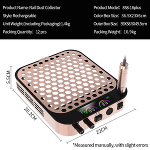 Colector de <span class=keywords><strong>Polvo</strong></span> para Uñas 858-18 Plus con Taladro, Venta al por Mayor, Pedidos a Granel, Logotipo Personalizado, Embalaje a Color para Importadores - Product Image 2