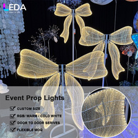 LEDA Factory Custom Bow LED Light Party Props Glowing Bow Lamp for Wedding Events Christmas Backdrop Decoration