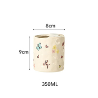 Mug à café rétro rayé 10oz, mugs à café en céramique, mug de voyage en céramique peint à la main avec trou pour la boisson