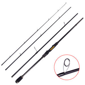 Kit de 4 cannes à pêche en fibre de carbone pour la pêche à la traîne, avec poignée en EVA, pour la pêche aux leurres, au carpe, au saumon, au carpe de lac et en <span class=keywords><strong>mer</strong></span> - Product Image 2